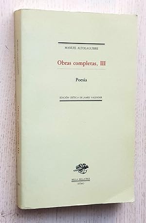 OBRAS COMPLETAS III. POESÍA
