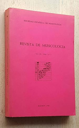 REVISTA DE MUSICOLOGÍA. Vol IX - 1986 - nº 1