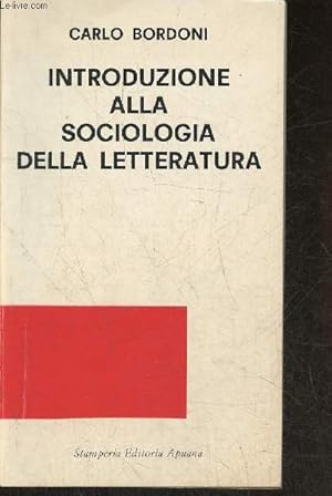 Bild des Verkufers fr Intorduzione alla sociologia della letteratura zum Verkauf von Le-Livre