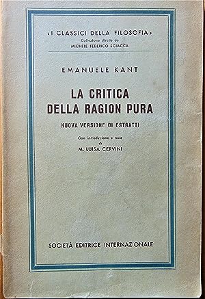 Immagine del venditore per La critica della ragion pura venduto da L'angolo del vecchietto