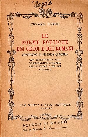 Le forme poetiche dei greci e dei romani: compendio di metrica classica