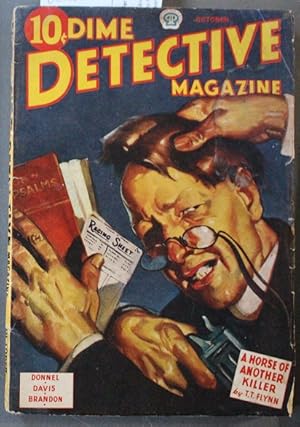 Image du vendeur pour DIME DETECTIVE MAGAZINE (PULP Magazine) October 1943 ** A Horse of Another Killer (Mr. Maddox) cover and story by T. T. Flynn;; mis en vente par Comic World