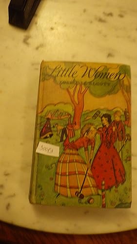 Seller image for LITTLE WOMEN By Louisa Alcott, 1915, AUTHORIZED EDITION, OR MEG, JO, BETH, & AMY, colorized cover Lovely Color illustrations BY Richard Jones, PICTORIAL COVER of Game of Croquet , Lovely Ladies in Dresses , THIS VOLUME COMBINES BOTH PART 1 & 2. , RAINBOW SERIES Blue Ribbon BINDING CVR REPRESENTS AN ENTIRELY NEW PROCESS for sale by Bluff Park Rare Books