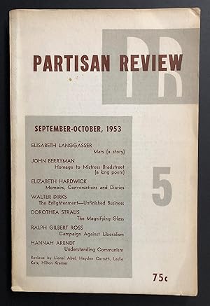 Immagine del venditore per Partisan Review, Volume 20, Number 5 (XX; September - October 1953) venduto da Philip Smith, Bookseller