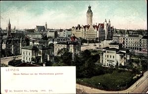 Ansichtskarte / Postkarte Leipzig in Sachsen, Blick auf das neue Rathaus, Stadtansicht