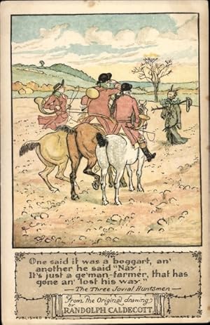 Gedicht Künstler Ansichtskarte / Postkarte Caldecott, Randolph, The Three Jovial Huntsmen