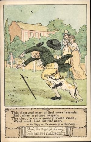 Gedicht Künstler Ansichtskarte / Postkarte Caldecott, Randolph, An Elegy on the death of a Mad Dog