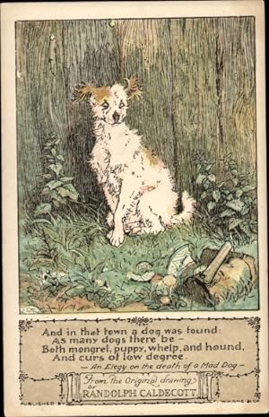 Gedicht Künstler Ansichtskarte / Postkarte Caldecott, Randolph, An Elegy on the death of a Mad Dog