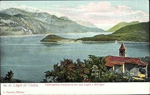 Immagine del venditore per Ansichtskarte / Postkarte Lago di Como Lombardia, Cadenabbia Panorama dei due Laghi e Bellagio venduto da akpool GmbH