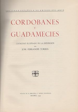 Immagine del venditore per Cordobanes y guadamecies . venduto da Librera Astarloa