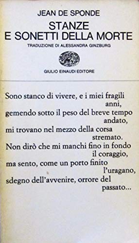 Seller image for stanze e sonetti della morte for sale by Libreria sottomarina - Studio Bibliografico