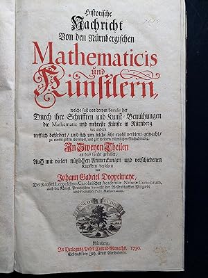 Immagine del venditore per Historische Nachricht von den Nrnbergischen Mathematicis und Knstlern, venduto da Antiquariat H. Carlsen