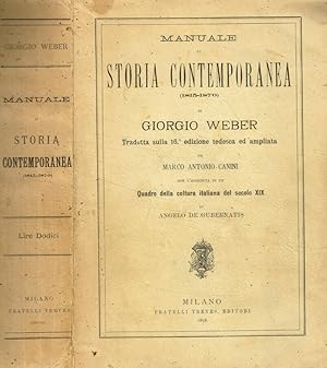 Bild des Verkufers fr Manuale di Storia contemporanea (1815-1870 ) zum Verkauf von Biblioteca di Babele