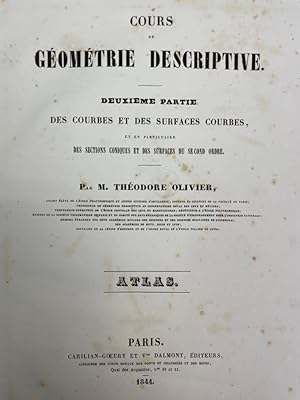 Cours De Géométrie Descriptive. ATLAS. 1.und 2.Partie. Premierere Partie: Du Point, De La Droite ...