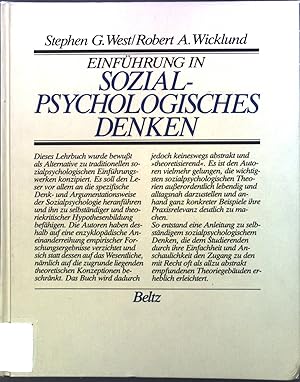 Immagine del venditore per Einfhrung in sozialpsychologisches Denken. venduto da books4less (Versandantiquariat Petra Gros GmbH & Co. KG)