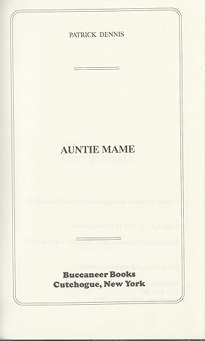 Bild des Verkufers fr Auntie Mame zum Verkauf von Basically SF Books