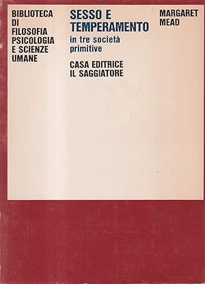 Image du vendeur pour Sesso e temperamento mis en vente par Libreria sottomarina - Studio Bibliografico