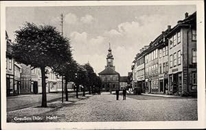 Bild des Verkufers fr Ansichtskarte / Postkarte Greuen in Thringen, Markt zum Verkauf von akpool GmbH