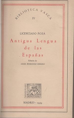 Imagen del vendedor de Antigua lengua de las Espaas . a la venta por Librera Astarloa