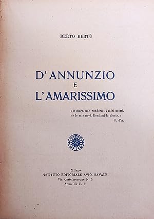 D'ANNUNZIO E L'AMARISSIMO