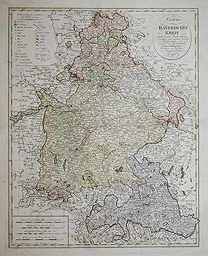 Bild des Verkufers fr Kupferstich- Karte, n. F.L.Gssefeld im Geo. Institut Weimar, "Charte den Bayerischen Kreis vorstellend. Nach astronomischen und andern bewhrten Hlfsmitteln neu entworfen". zum Verkauf von Antiquariat Clemens Paulusch GmbH