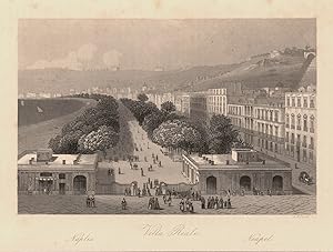 Bild des Verkufers fr Teilansicht, Villa Reale, ( Blick auf die Uferanlagen v. Neapel ). zum Verkauf von Antiquariat Clemens Paulusch GmbH