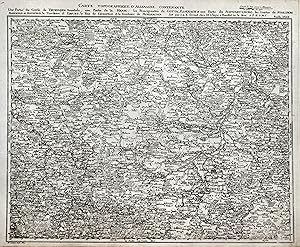 Kupferstich- Karte, n. H. Cöntgen b. I. W. Iaeger, "Carte Topographique D Allemagne contenante un...