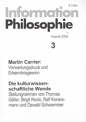 Imagen del vendedor de Information Philosophie 3. August 2005. a la venta por Die Buchgeister