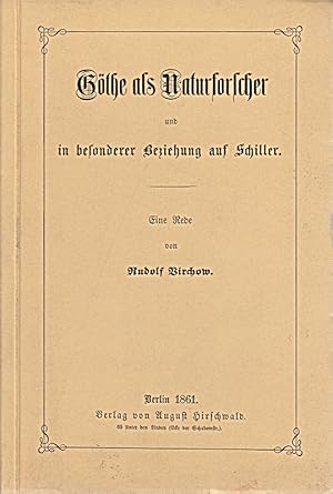 Imagen del vendedor de Goethe als Naturforscher in besonderer Beziehung auf Schiller. a la venta por Die Buchgeister