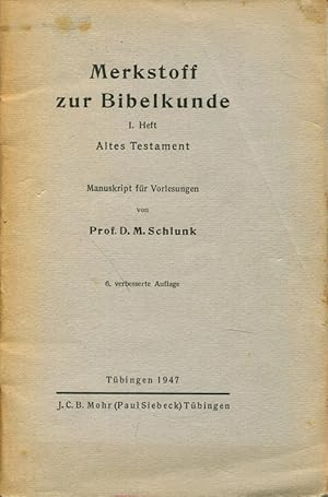 Image du vendeur pour Merkstoff zur Bibelkunde - 1. Heft: Altes Testament / 2. Heft: Neues Testament mis en vente par Die Buchgeister