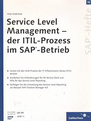 Bild des Verkufers fr Service Level Management ? der ITIL-Prozess im SAP-Betrieb: SAP-Heft 25 (SAP-Hef zum Verkauf von Die Buchgeister