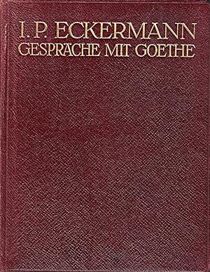 Bild des Verkufers fr Gesprche mit Goethe. zum Verkauf von Die Buchgeister