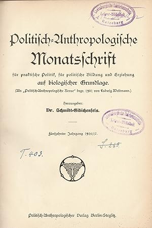 Politisch-Anthropologische Monatsschrift für praktische Politik, für politische Bildung und Erzie...