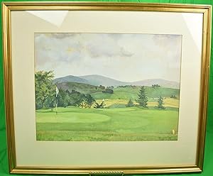 "Close To The Green" Golf Course Watercolour & Gouache Ex-Mary S.B. Braga Estate