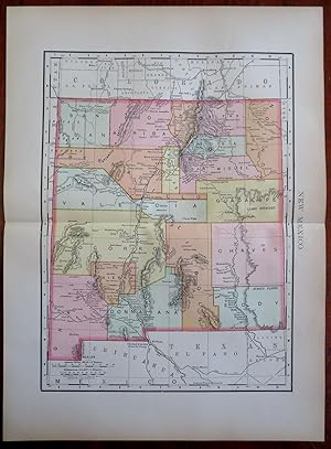 Bild des Verkufers fr New Mexico Santa Fe Albuquerque Roswell Las Cruces 1895 Rand McNally map zum Verkauf von RareMapsandBooks