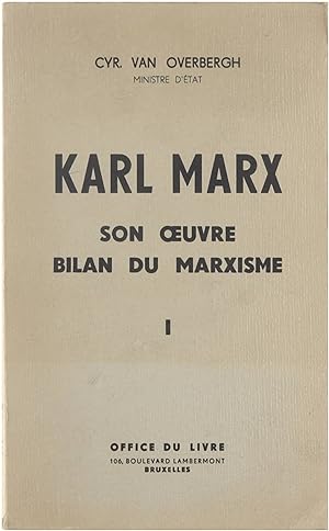 Imagen del vendedor de Karl Marx, Son oeuvre, bilan du Marxisme I a la venta por Untje.com