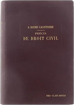 Bild des Verkufers fr Prcis de droit civil, contenant Tome premier: l'expos des principes zum Verkauf von Untje.com