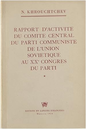 Imagen del vendedor de Rapport d'activit du comit central du parti communiste de l'union sovitique au XX congrs du parti a la venta por Untje.com