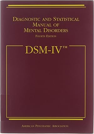 Diagnostic and statistical manual of mental disorders : DSM-IV.