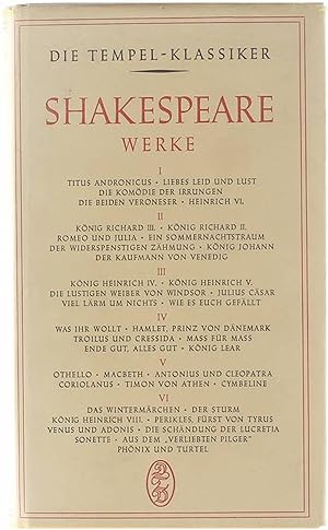 Bild des Verkufers fr Shakespeare Werke IV Was Ihr Wollt - Hamlet - Troilus en Cressida - Mass fr Mass - Ende Gut, Alles Gut - Knig Lear zum Verkauf von Untje.com