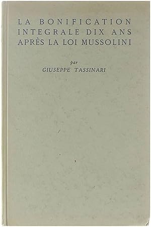 Imagen del vendedor de La Bonification integrale dix ans aprs la loi Mussolini a la venta por Untje.com