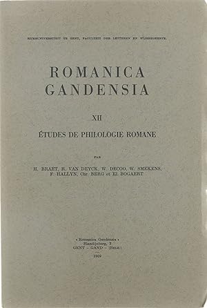 Bild des Verkufers fr Romanica gandensia: Etudes de philologie romane (Volume XII) zum Verkauf von Untje.com