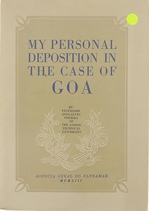 Bild des Verkufers fr My Personal Deposition in the Case of Goa zum Verkauf von Untje.com