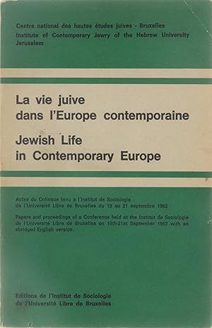 Seller image for La Vie juive dans l'Europe contemporaine; Jewish life in comtemporary Europe; for sale by Untje.com