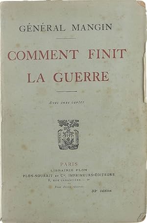 Seller image for Comment finit la guerre for sale by Untje.com