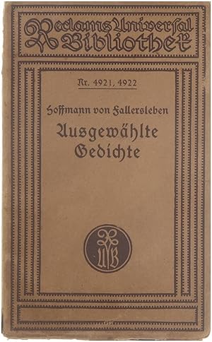 Bild des Verkufers fr Ausgewhlte Gedichte / Reclams Universal Bibliothek Nr. 4921, 4922 zum Verkauf von Untje.com