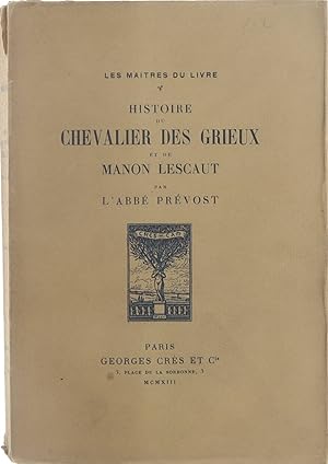 Bild des Verkufers fr Histoire du Chevalier des Grieux et de Manon Lescaut zum Verkauf von Untje.com
