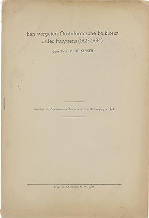 Bild des Verkufers fr Het vergeten Oostvlaamsche folklorist: Jules Huyttens (1823-1884) zum Verkauf von Untje.com