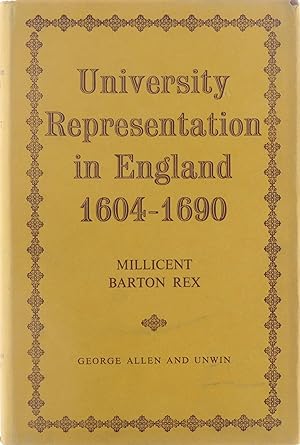 Imagen del vendedor de University Representation in England 1604-1690 a la venta por Untje.com