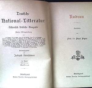 Imagen del vendedor de Kudrun. Deutsche National-Litteratur. Historisch kritische Ausgabe. a la venta por books4less (Versandantiquariat Petra Gros GmbH & Co. KG)